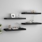 vidaXL Estante flotante de pared 4 uds MDF negro 60x23,5x3,8 cm vidaXL Estante flotante de pared 4 uds MDF negro 60x23,5x3,8 cm