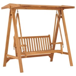 vidaXL Banco balancín de madera maciza de teca 170 cm 