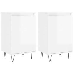 vidaXL Aparadores 2 uds madera de ingeniería blanco brillo 40x35x70 cm