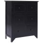 vidaXL Armario auxiliar 6 cajones madera paulownia negro 60x30x75 cm vidaXL Armario auxiliar 6 cajones madera paulownia negro 60x30x75 cm