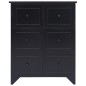 vidaXL Armario auxiliar 6 cajones madera paulownia negro 60x30x75 cm vidaXL Armario auxiliar 6 cajones madera paulownia negro 60x30x75 cm