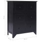 vidaXL Armario auxiliar 6 cajones madera paulownia negro 60x30x75 cm vidaXL Armario auxiliar 6 cajones madera paulownia negro 60x30x75 cm