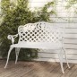 vidaXL Banco de jardín de aluminio fundido blanco 108 cm vidaXL Banco de jardín de aluminio fundido blanco 108 cm