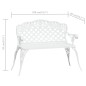 vidaXL Banco de jardín de aluminio fundido blanco 108 cm vidaXL Banco de jardín de aluminio fundido blanco 108 cm