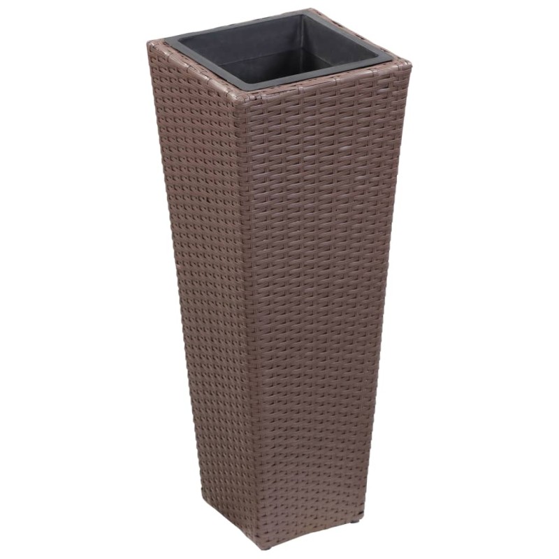 vidaXL Arriate de ratán sintético marrón 30x30x80 cm vidaXL Arriate de ratán sintético marrón 30x30x80 cm