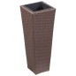 vidaXL Arriate de ratán sintético marrón 30x30x80 cm vidaXL Arriate de ratán sintético marrón 30x30x80 cm