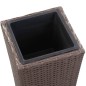 vidaXL Arriate de ratán sintético marrón 30x30x80 cm vidaXL Arriate de ratán sintético marrón 30x30x80 cm
