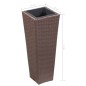 vidaXL Arriate de ratán sintético marrón 30x30x80 cm vidaXL Arriate de ratán sintético marrón 30x30x80 cm