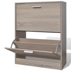 vidaXL Mueble zapaterocolor roble con 2 compartimentos
