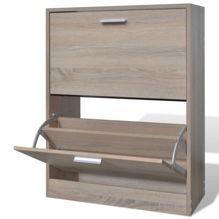 vidaXL Mueble zapaterocolor roble con 2 compartimentos