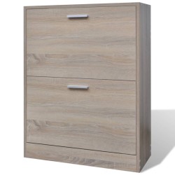 vidaXL Mueble zapaterocolor roble con 2 compartimentos