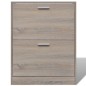 vidaXL Mueble zapaterocolor roble con 2 compartimentos vidaXL Mueble zapaterocolor roble con 2 compartimentos