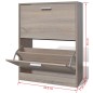 vidaXL Mueble zapaterocolor roble con 2 compartimentos vidaXL Mueble zapaterocolor roble con 2 compartimentos