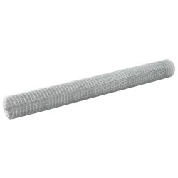 vidaXL Malla de alambre de acero galvanizado plateada 10x1,5 m
