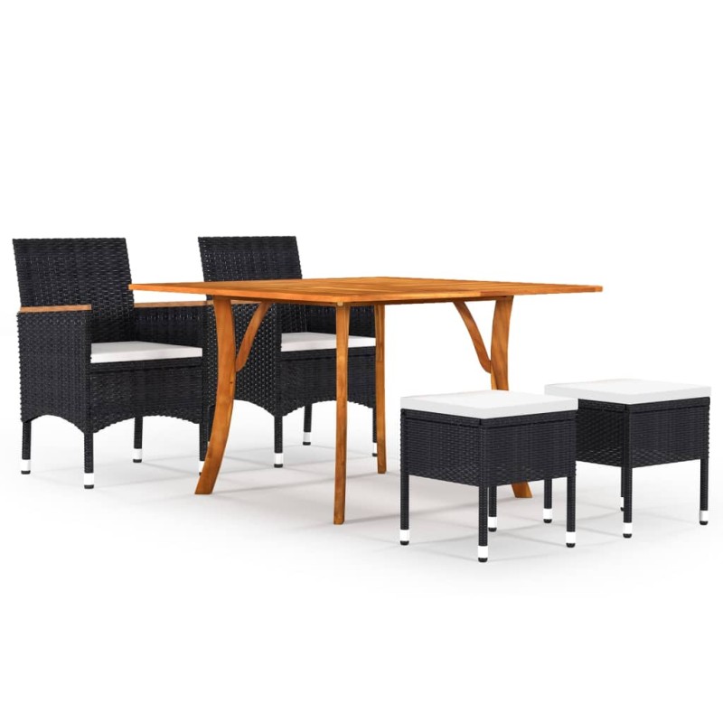 vidaXL Juego de comedor de jardín de 5 piezas negro vidaXL Juego de comedor de jardín de 5 piezas negro