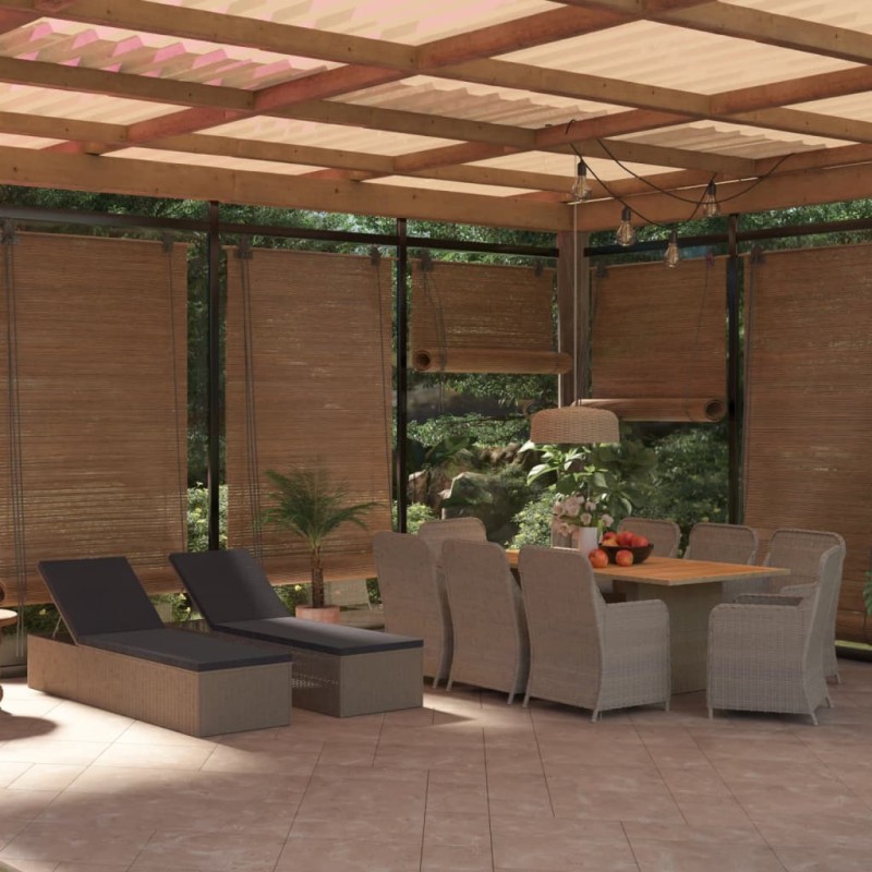 vidaXL Juego de comedor para jardín 11 piezas ratán sintético marrón vidaXL Juego de comedor para jardín 11 piezas ratán sintético marrón