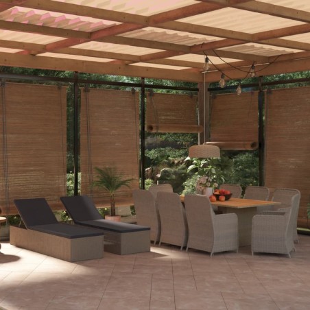 vidaXL Juego de comedor para jardín 11 piezas ratán sintético marrón