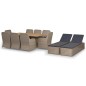 vidaXL Juego de comedor para jardín 11 piezas ratán sintético marrón vidaXL Juego de comedor para jardín 11 piezas ratán sintético marrón