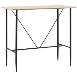 vidaXL Mesa alta de cocina MDF color roble 120x60x110 cm