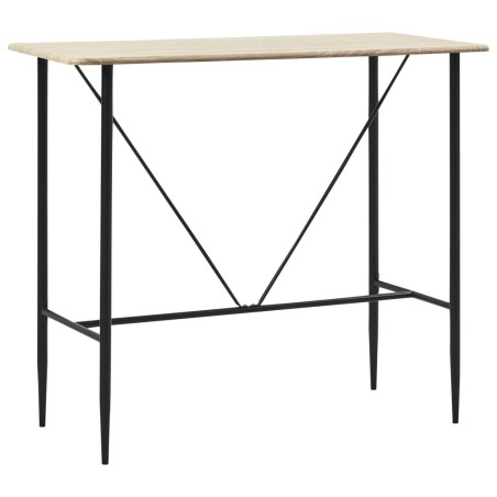 vidaXL Mesa alta de cocina MDF color roble 120x60x110 cm