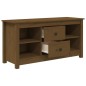 vidaXL Mueble de TV madera maciza de pino marrón miel 103x36,5x52 cm