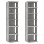 vidaXL Muebles zapateros 2 uds color gris hormigón 27,5x27x102 cm vidaXL Muebles zapateros 2 uds color gris hormigón 27,5x27x102 cm