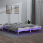vidaXL Estructura de cama con LED madera maciza blanco 140x190 cm vidaXL Estructura de cama con LED madera maciza blanco 140x190 cm