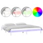 vidaXL Estructura de cama con LED madera maciza blanco 140x190 cm vidaXL Estructura de cama con LED madera maciza blanco 140x190 cm