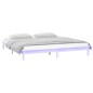 vidaXL Estructura de cama con LED madera maciza blanco 140x190 cm vidaXL Estructura de cama con LED madera maciza blanco 140x190 cm