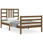vidaXL Estructura cama y cabecero madera maciza marrón miel 100x200 cm