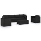 vidaXL Set muebles de jardín 7 piezas y cojines ratán sintético negro vidaXL Set muebles de jardín 7 piezas y cojines ratán sintético negro
