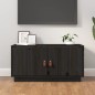 vidaXL Mueble de TV de madera maciza de pino negro 80x34x40 cm vidaXL Mueble de TV de madera maciza de pino negro 80x34x40 cm