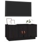 vidaXL Mueble de TV de madera maciza de pino negro 80x34x40 cm vidaXL Mueble de TV de madera maciza de pino negro 80x34x40 cm