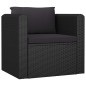 vidaXL Set muebles de jardín 7 piezas y cojines ratán sintético negro vidaXL Set muebles de jardín 7 piezas y cojines ratán sintético negro
