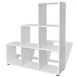 vidaXL Estantería librería en forma de escalera 107 cm blanca