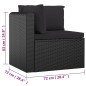 vidaXL Set muebles de jardín 7 piezas y cojines ratán sintético negro vidaXL Set muebles de jardín 7 piezas y cojines ratán sintético negro