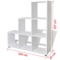 vidaXL Estantería librería en forma de escalera 107 cm blanca vidaXL Estantería librería en forma de escalera 107 cm blanca
