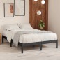 vidaXL Estructura de cama madera maciza gris King Size 150x200 cm vidaXL Estructura de cama madera maciza gris King Size 150x200 cm