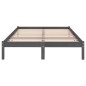 vidaXL Estructura de cama madera maciza gris King Size 150x200 cm vidaXL Estructura de cama madera maciza gris King Size 150x200 cm