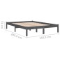 vidaXL Estructura de cama madera maciza gris King Size 150x200 cm vidaXL Estructura de cama madera maciza gris King Size 150x200 cm