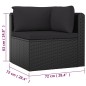 vidaXL Set muebles de jardín 7 piezas y cojines ratán sintético negro vidaXL Set muebles de jardín 7 piezas y cojines ratán sintético negro