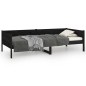vidaXL Sofá cama madera maciza de pino negro 80x200 cm