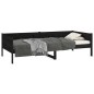 vidaXL Sofá cama madera maciza de pino negro 80x200 cm