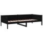 vidaXL Sofá cama madera maciza de pino negro 80x200 cm