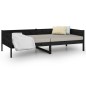 vidaXL Sofá cama madera maciza de pino negro 80x200 cm