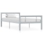 vidaXL Estructura de cama de metal gris y blanco 90x200 cm