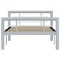vidaXL Estructura de cama de metal gris y blanco 90x200 cm
