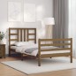 vidaXL Estructura cama y cabecero madera maciza marrón miel 100x200 cm