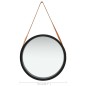 vidaXL Espejo de pared con correa negro 50 cm vidaXL Espejo de pared con correa negro 50 cm