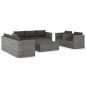 vidaXL Set de muebles de jardín 9 pzas y cojines ratán sintético gris vidaXL Set de muebles de jardín 9 pzas y cojines ratán sintético gris